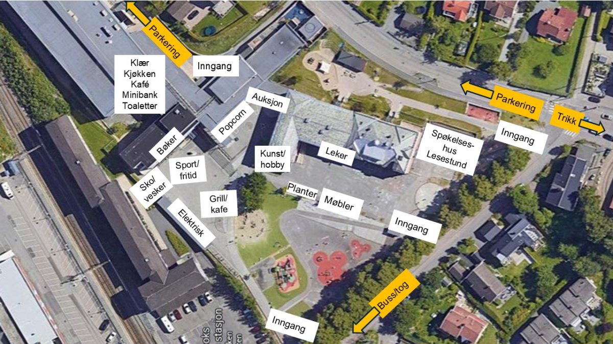 Kart over Kjelsås skoles musikkorps' loppemarked